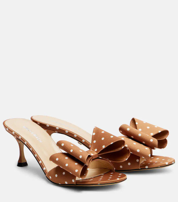  Mach & Mach Mach & Mach Le Cadeau 65 Polka-dot Satin Mules 