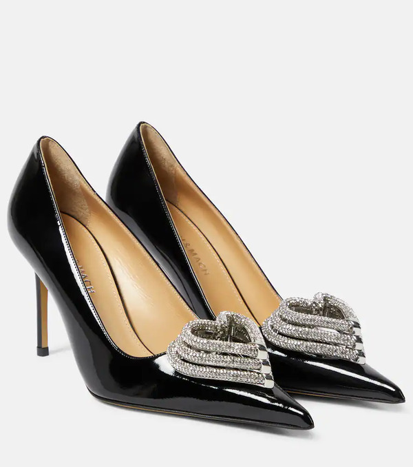  Mach & Mach Mach & Mach Triple Heart Patent Leather Pumps 
