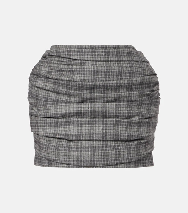  Magda Butrym Magda Butrym Checked Wool And Cashmere Miniskirt 