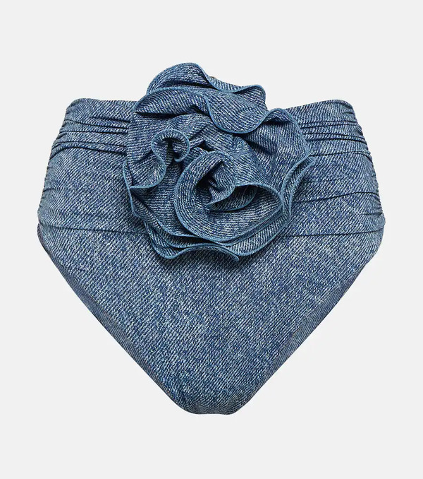  Magda Butrym Magda Butrym Corsage Denim-printed Bikini Bottoms 