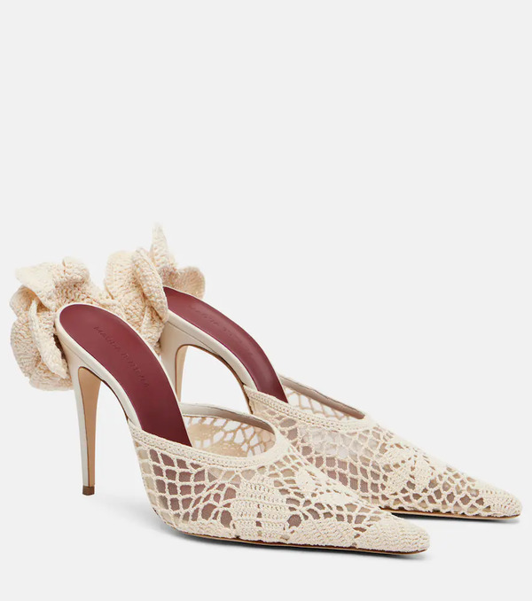  Magda Butrym Magda Butrym Crochet And Leather Mules 