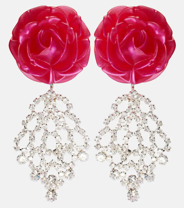  Magda Butrym Magda Butrym Crystal-embellished Floral Drop Earrings 