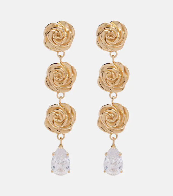  Magda Butrym Magda Butrym Crystal-embellished Gold-plated Drop Earrings 