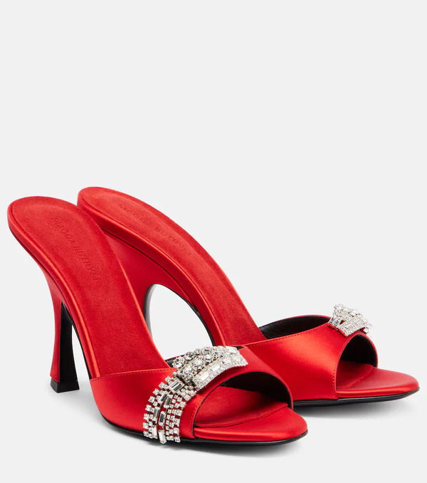  Magda Butrym Magda Butrym Crystal-embellished Satin Mules 