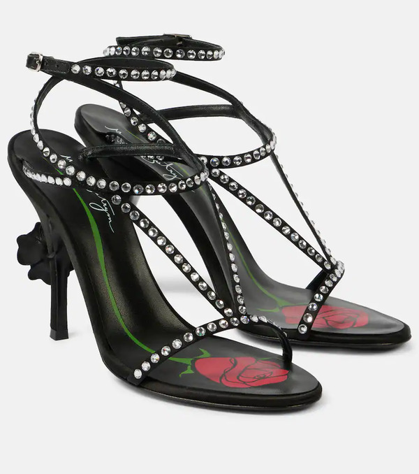  Magda Butrym Magda Butrym Crystal-embellished Satin Sandals 