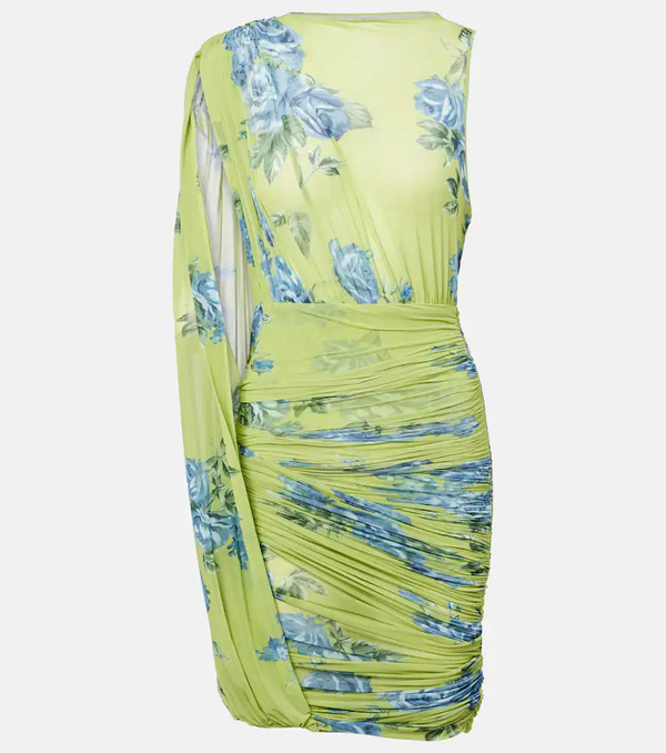  Magda Butrym Magda Butrym Draped Floral Semi-sheer Minidress 