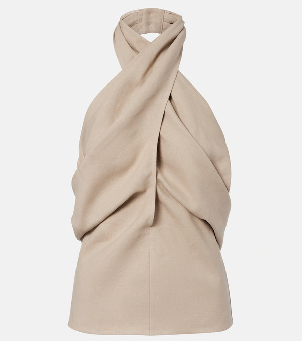  Magda Butrym Magda Butrym Draped Halterneck Linen Top 