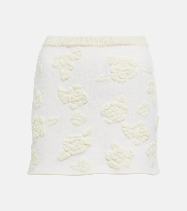  Magda Butrym Magda Butrym Embroidered High-rise Wool-blend Miniskirt 