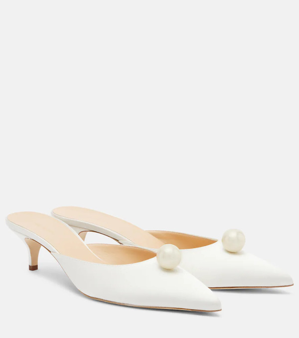  Magda Butrym Magda Butrym Faux Pearl Satin Mules 