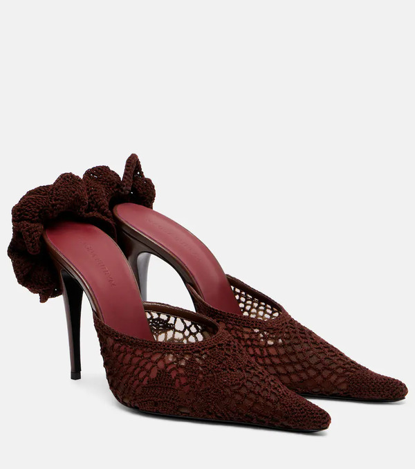  Magda Butrym Magda Butrym Floral-applique Crochet Mules 