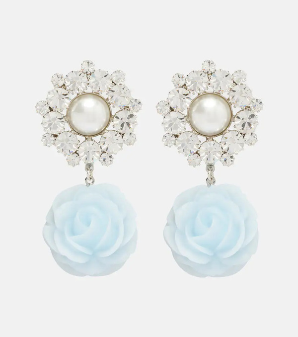  Magda Butrym Magda Butrym Floral-applique Embellished Drop Earrings 
