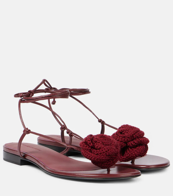  Magda Butrym Magda Butrym Floral-applique Leather Sandals 