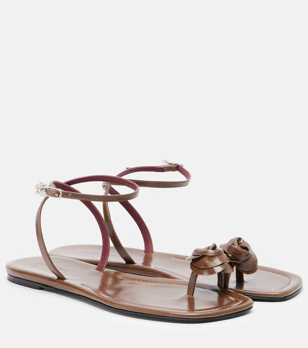  Magda Butrym Magda Butrym Floral-applique Leather Sandals 