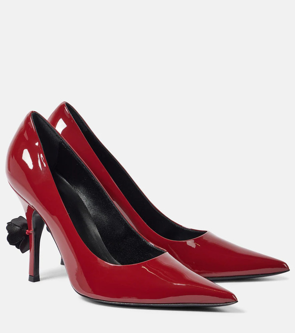  Magda Butrym Magda Butrym Floral-applique Patent Leather Pumps 