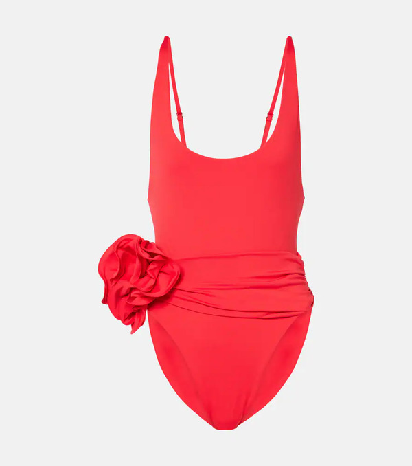  Magda Butrym Magda Butrym Floral-applique Ruched Swimsuit 