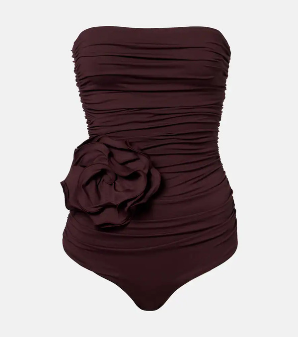  Magda Butrym Magda Butrym Floral-applique Ruched Swimsuit 