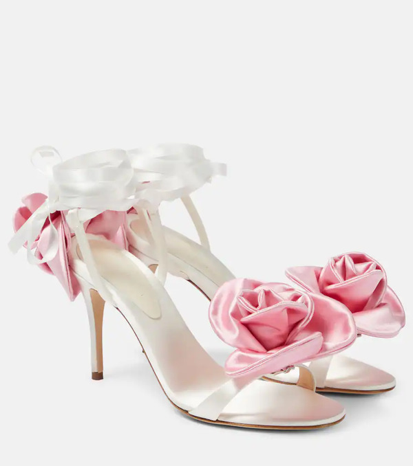  Magda Butrym Magda Butrym Floral-applique Satin Sandals 