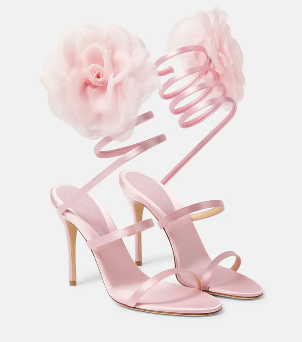  Magda Butrym Magda Butrym Floral-applique Satin Sandals 