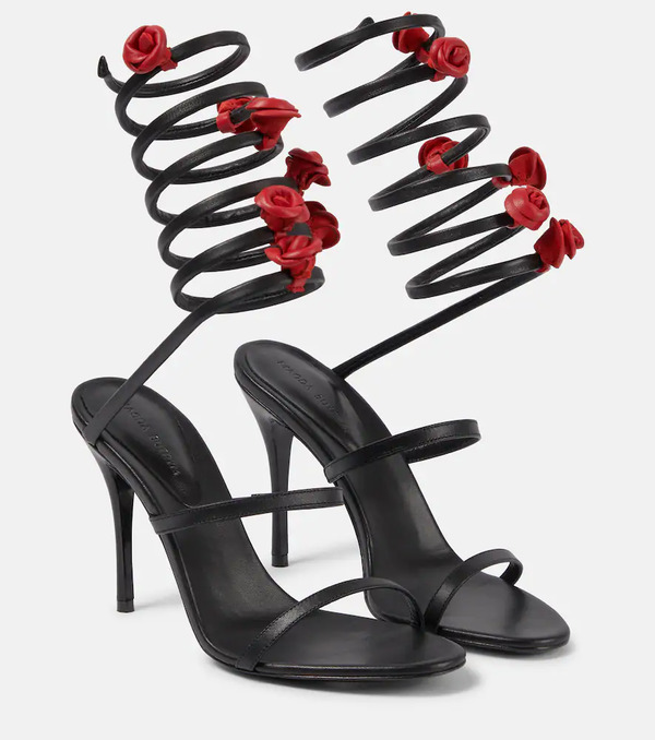  Magda Butrym Magda Butrym Floral-applique Satin Sandals 