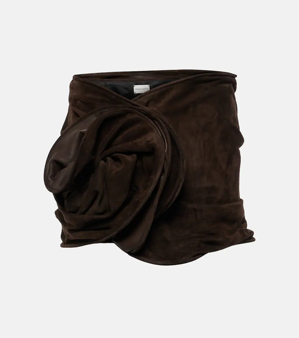  Magda Butrym Magda Butrym Floral-applique Suede Miniskirt 