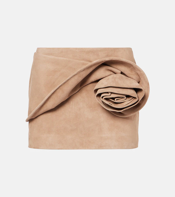  Magda Butrym Magda Butrym Floral-applique Suede Miniskirt 