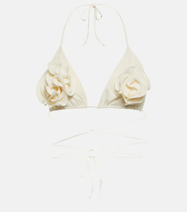  Magda Butrym Magda Butrym Floral Applique Triangle Bikini Top 