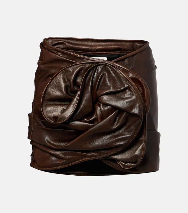  Magda Butrym Magda Butrym Gathered Leather Miniskirt 