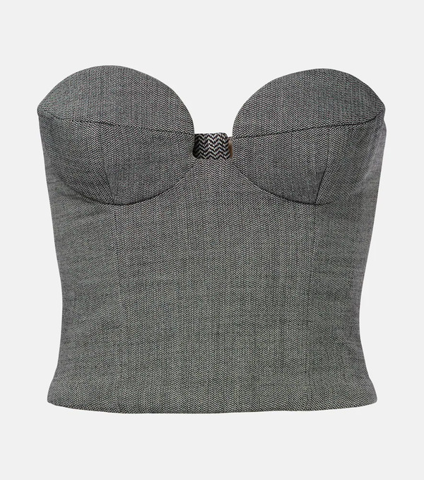  Magda Butrym Magda Butrym Herringbone Wool-blend Bustier Top 