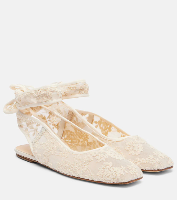  Magda Butrym Magda Butrym Lace Slingback Flats 