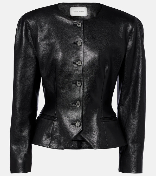  Magda Butrym Magda Butrym Peplum Leather Jacket 