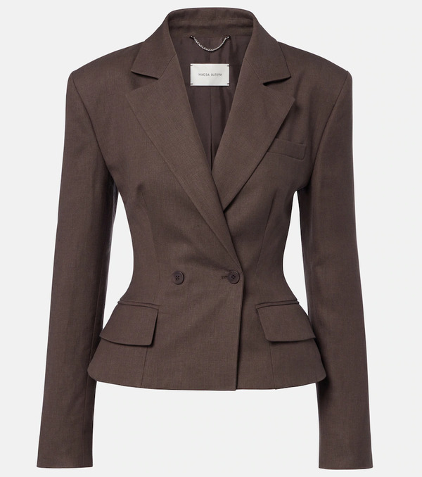  Magda Butrym Magda Butrym Peplum Linen Blazer 