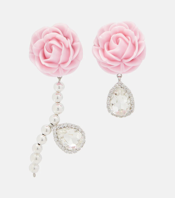  Magda Butrym Magda Butrym Rose Embellished Drop Earrings 