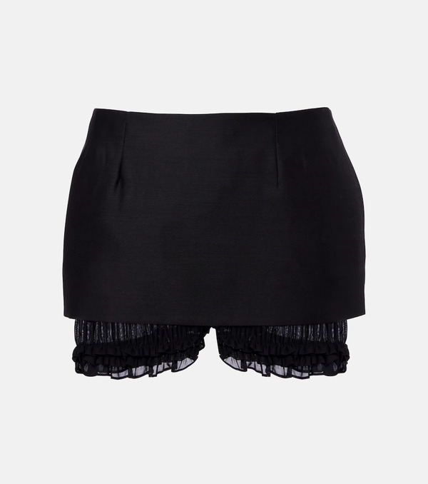  Magda Butrym Magda Butrym Ruffled Wool And Silk Skort 