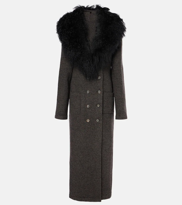  Magda Butrym Magda Butrym Shearling-trimmed Cashmere Coat 