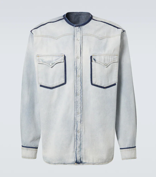  Maison Margiela Maison Margiela Embellished Denim Overshirt 