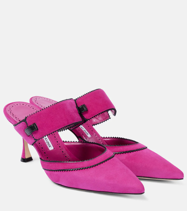  Manolo Blahnik Manolo Blahnik Brontiamusa 70 Suede Mules 