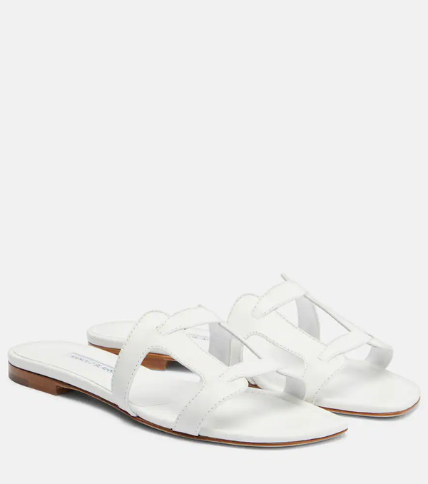  Manolo Blahnik Manolo Blahnik Grellanuflat Leather Slides 