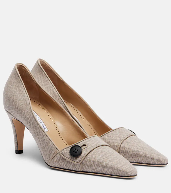  Manolo Blahnik Manolo Blahnik Lulumae 70 Herringbone Pumps 