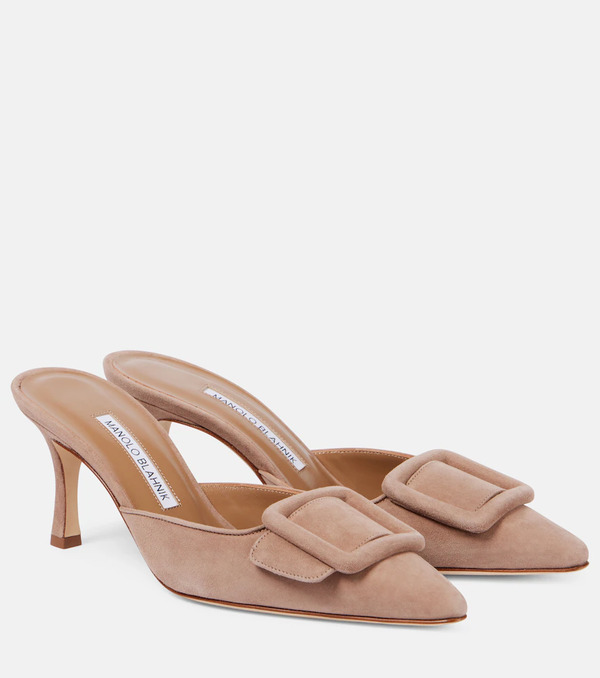  Manolo Blahnik Manolo Blahnik Maysale 70 Suede Mules 