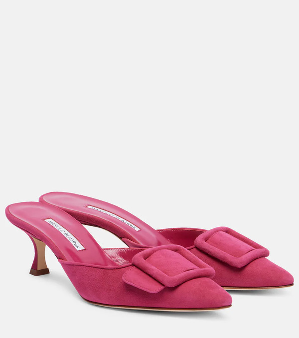  Manolo Blahnik Manolo Blahnik Maysale Suede Mules 