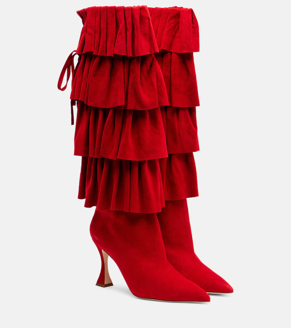  Manolo Blahnik Manolo Blahnik Miralone 90 Suede Knee-high Boots 