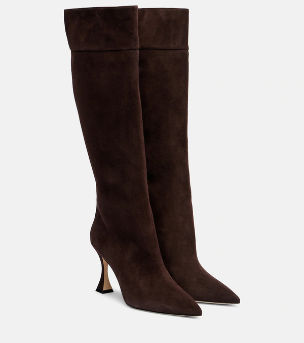  Manolo Blahnik Manolo Blahnik Miralonepla 90 Suede Knee-high Boots 