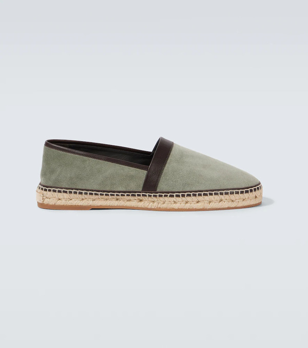  Manolo Blahnik Manolo Blahnik Nerano Leather-trimmed Suede Espadrilles 
