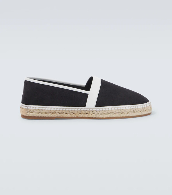  Manolo Blahnik Manolo Blahnik Nerano Leather-trimmed Suede Espadrilles 
