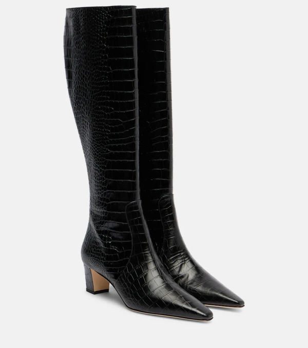  Manolo Blahnik Manolo Blahnik Penelope Leather Knee-high Boots 