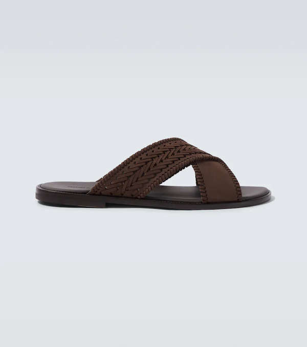  Manolo Blahnik Manolo Blahnik Tex Leather Sandals 