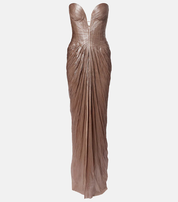  Maria Lucia Hohan Maria Lucia Hohan Alessandra Draped Lame Gown 