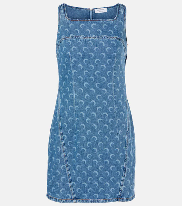  Marine Serre Marine Serre All Over Moon Denim Minidress 
