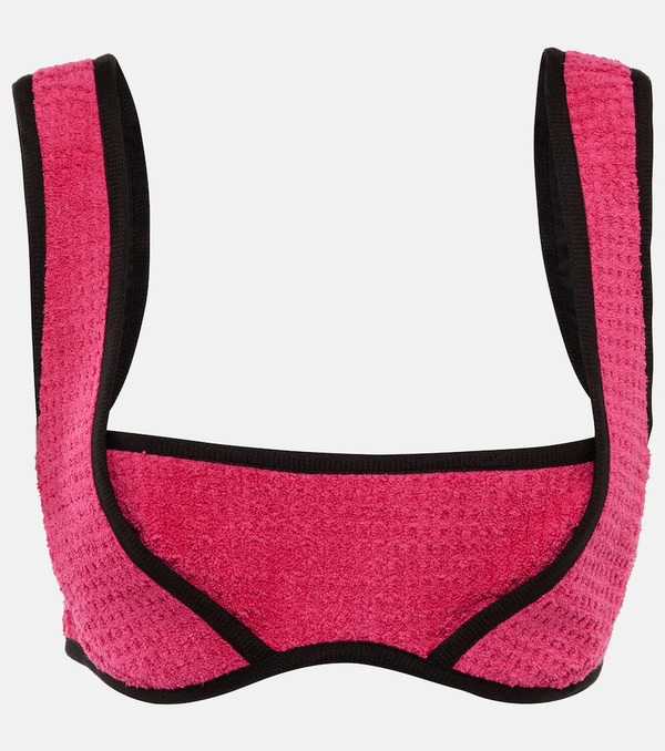  Marine Serre Marine Serre Jacquard Cotton Bra Top 