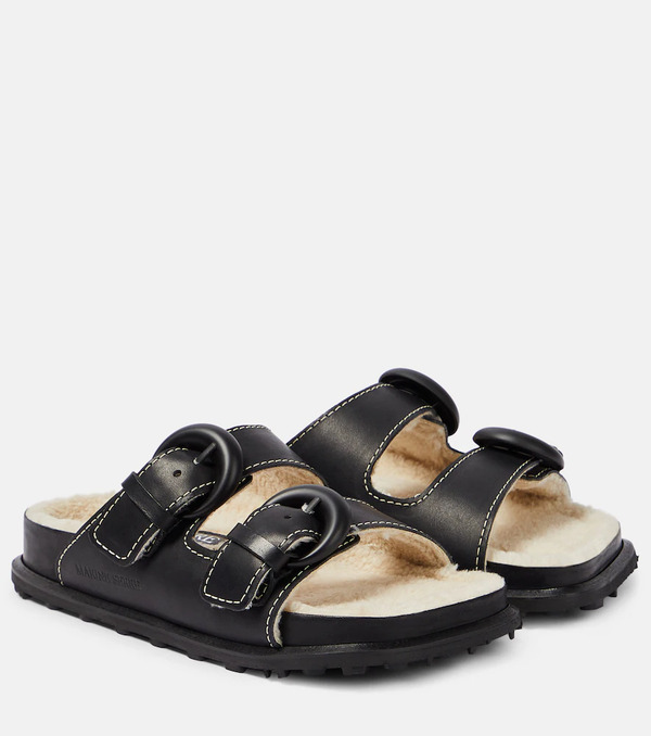  Marine Serre Marine Serre Leather Slides 